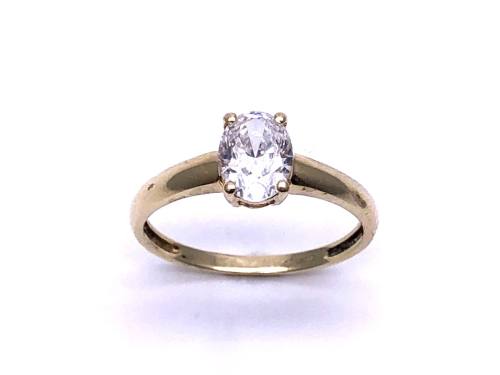 9ct Yellow Gold CZ Solitaire Ring