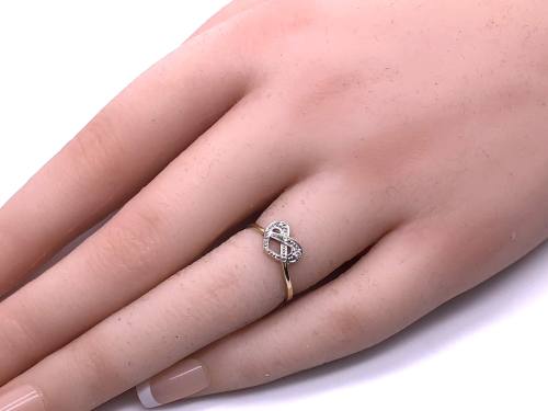 9ct Yellow Gold CZ Heart Ring