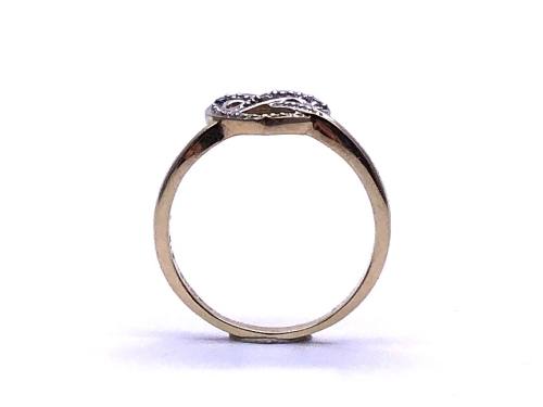 9ct Yellow Gold CZ Heart Ring