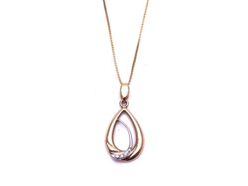 9ct Yellow Gold Fancy Diamond Pendant