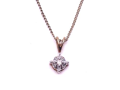 9ct Diamond Solitaire Pendant