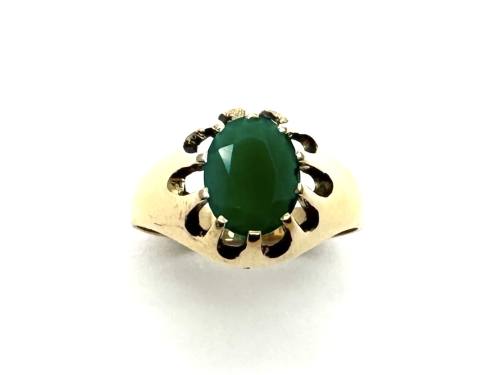 9ct Yellow Gold Dyed Chalcedony Ring