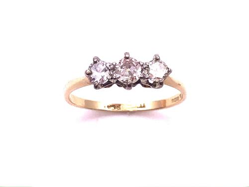 18ct Yellow Gold Diamond 3 Stone Ring