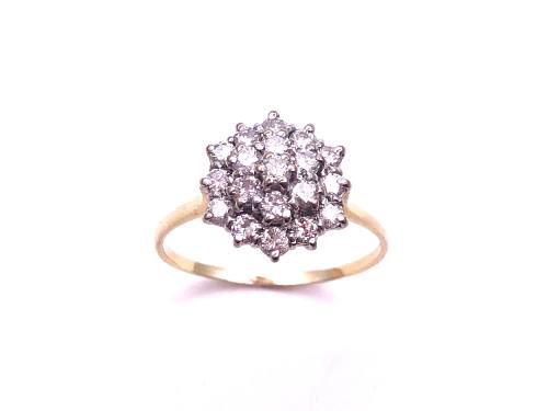18ct Yellow Gold Diamond Cluster Ring
