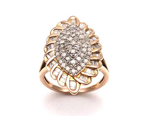 9ct Rose Gold Diamond Cluster Ring