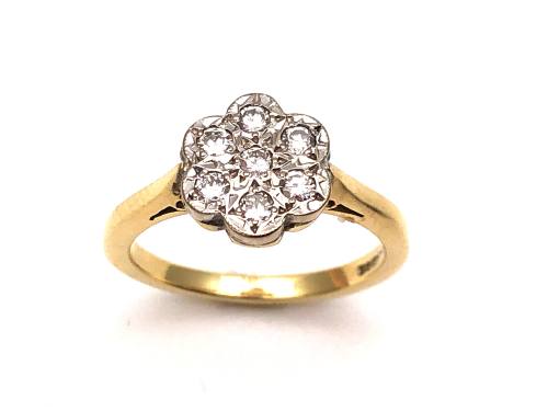 18ct Yellow Gold Diamond Cluster Ring