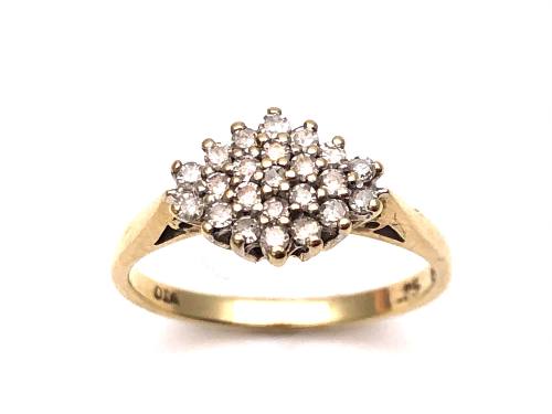 9ct Yellow Gold Diamond Cluster Ring