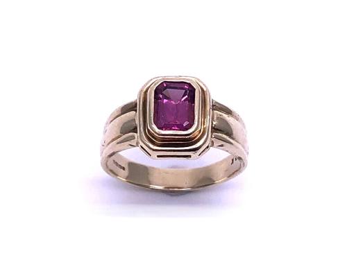 9ct Yellow Gold Rhodolite Garnet Ring