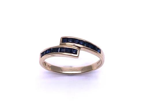 9ct Yellow Gold Sapphire Crossover Ring