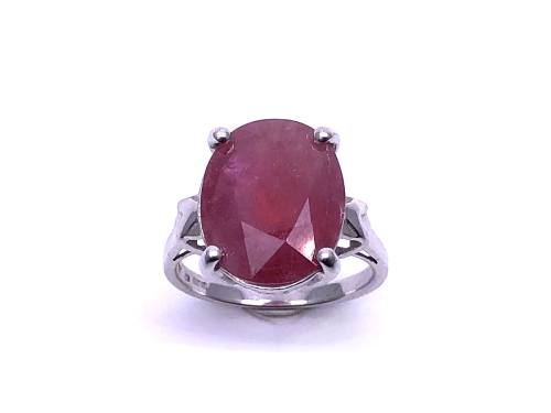 18ct White Gold Ruby Solitaire Ring