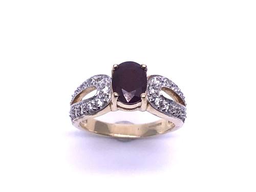 9ct Yellow Gold Ruby & Diamond Ring