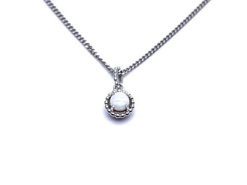 Silver Opal Pendant & Chain