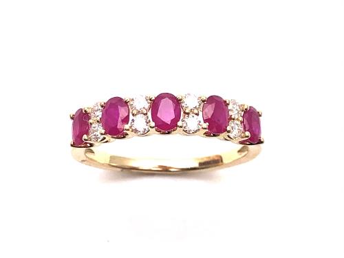 9ct Yellow Gold Ruby & Diamond Eternity Ring0.28ct