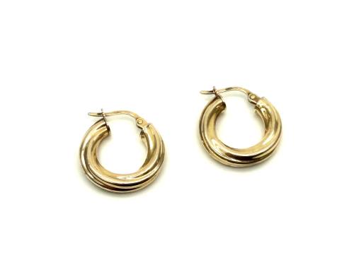 9ct Yellow Gold Twisted Hoop Earrings
