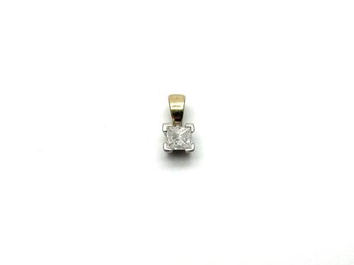 9ct Yellow & White Gold Diamond Pendant