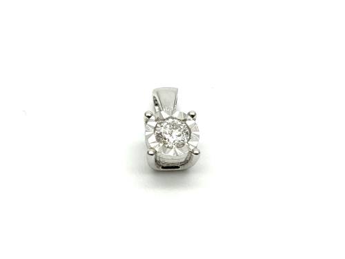 9ct White Gold Diamond Pendant