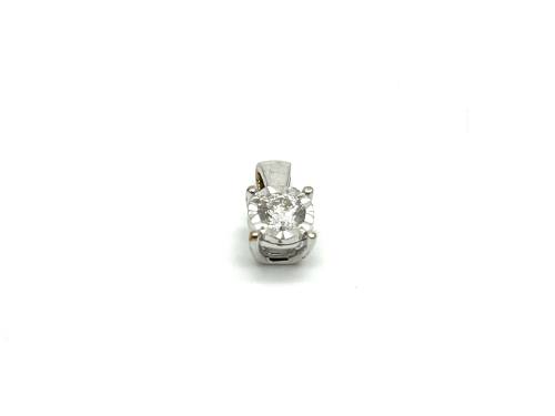 9ct White Gold Diamond Pendant