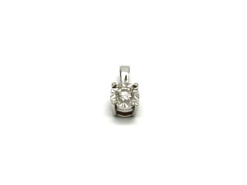 9ct White Gold Diamond Pendant