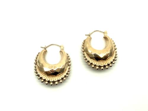 9ct Yellow Gold Creole Hoop Earrings