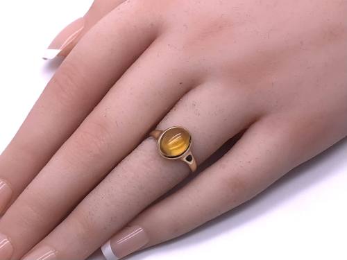 9ct Yelow Gold Yellow Paste Ring