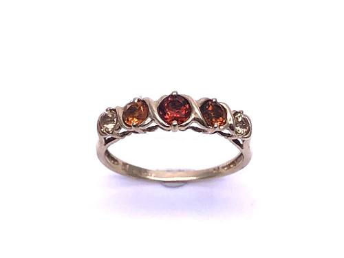 9ct Yellow Gold Citrine 5 Stone Ring