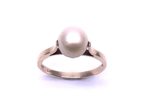 9ct Yellow Gold Pearl Solitaire Ring