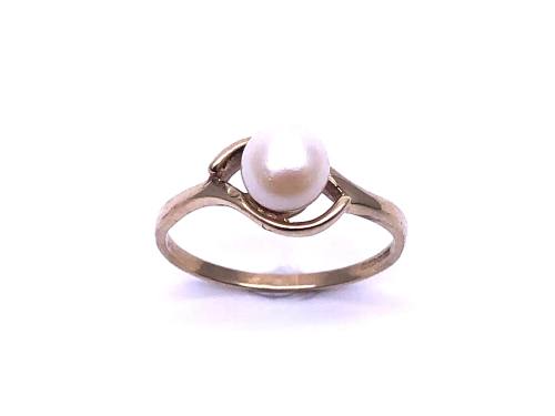 9ct Yellow Gold Pearl Solitaire Ring