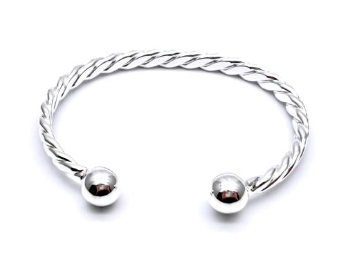 Silver Twisted Torque Bangle