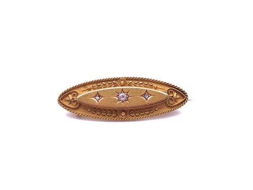 15ct Diamond Bar Brooch Birmingham 1901