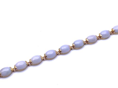14ct Lilac Quartz Bracelet 7 1/4 inch