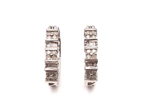 9ct Diamond Hoop Earrings