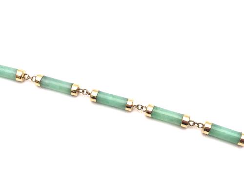14ct Yellow Gold Jade Bracelet