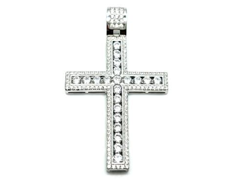 Silver CZ Cross Pendant