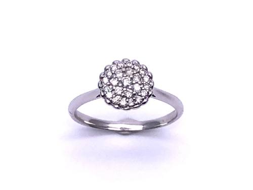 9ct White Gold Diamond Cluster Ring
