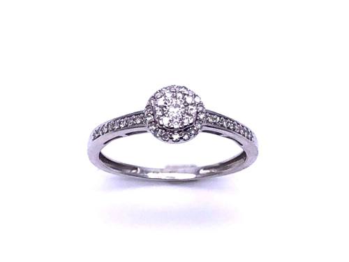 9ct White Gold Diamond Cluster Ring