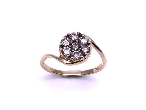 9ct Yellow Gold Damond Cluster Ring