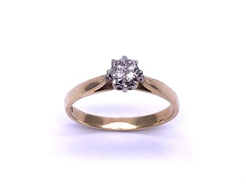 9ct Yellow Gold Diamond Cluster Ring