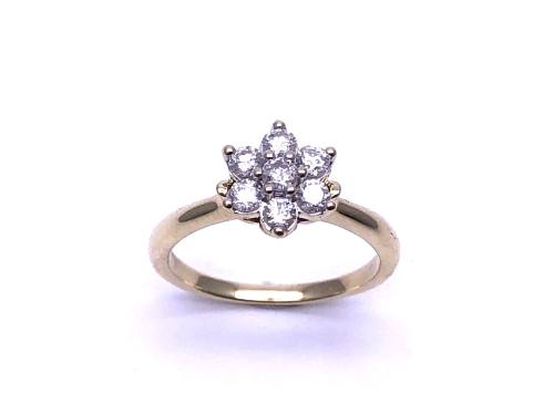 9ct Yellow Gold Diamond Cluster Ring