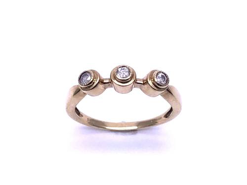9ct Yellow Gold Diamond 3 Stone Ring