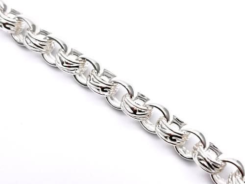 Silver Round Belcher Bracelet 7 Inch