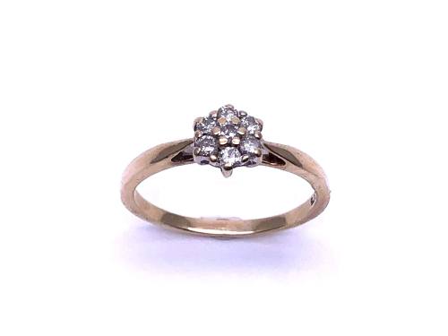 9ct Yellow Gold Diamond Cluster Ring