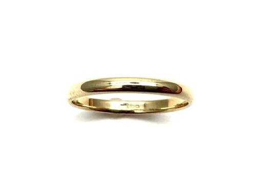 9ct Yellow Gold Wedding Ring 2mm