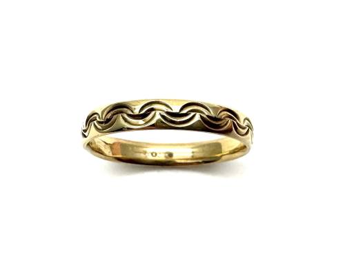 9ct Yellow Gold Patterned Wedding Ring
