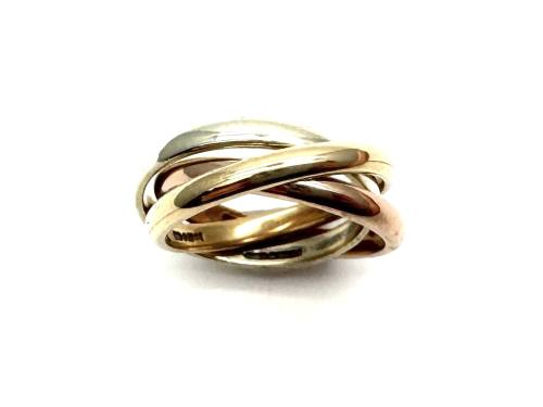 9ct 3 Colour Fancy Wedding Band