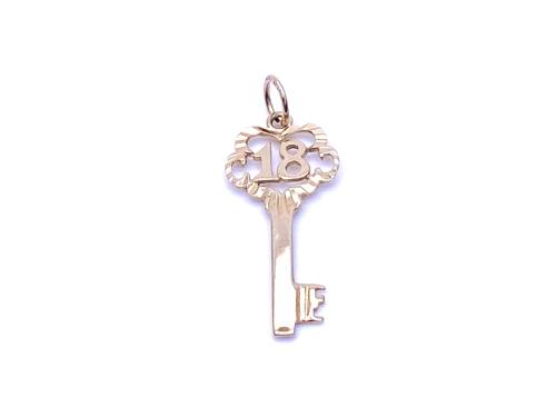 9ct Yellow Gold '18 ' Key Pendant