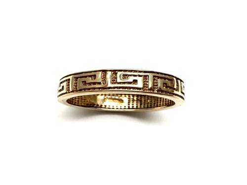 9ct Yellow Gold Greek Key Wedding Ring