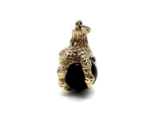 9ct Yellow Gold Tigers Eye Claw Pendant