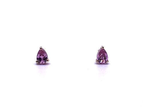 9ct Yellow Gold Pink CZ Stud Earrings