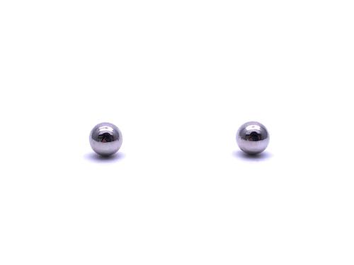 9ct White Gold Ball Stud Earrings 7mm