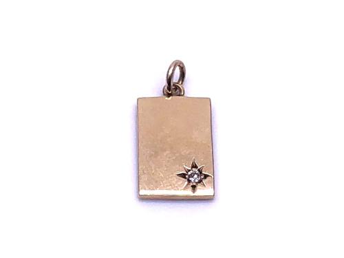9ct Yellow Gold Diamond Ingot Pendant